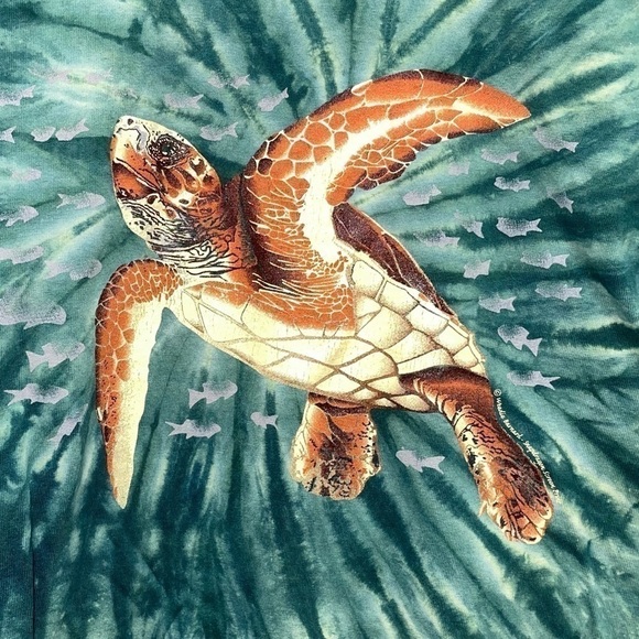 Tie Dye Seafoam Sea Turtle Rescue and Rehabilitation Center Short Sleeve Shirt - Picture 2 of 5